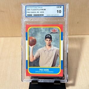 2001 Fleer Platinum Pau Gasol #235 10  Gem Rookie Card Grizzlies!!